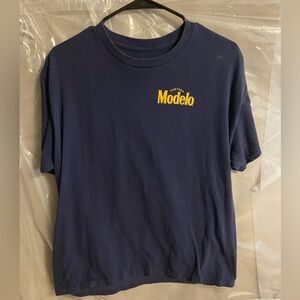 Navy Tee with Yellow Modelo Logo